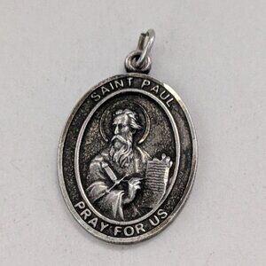Vintage 925 Sterling Silver BLISS Saint Paul Christian Pendant Charm